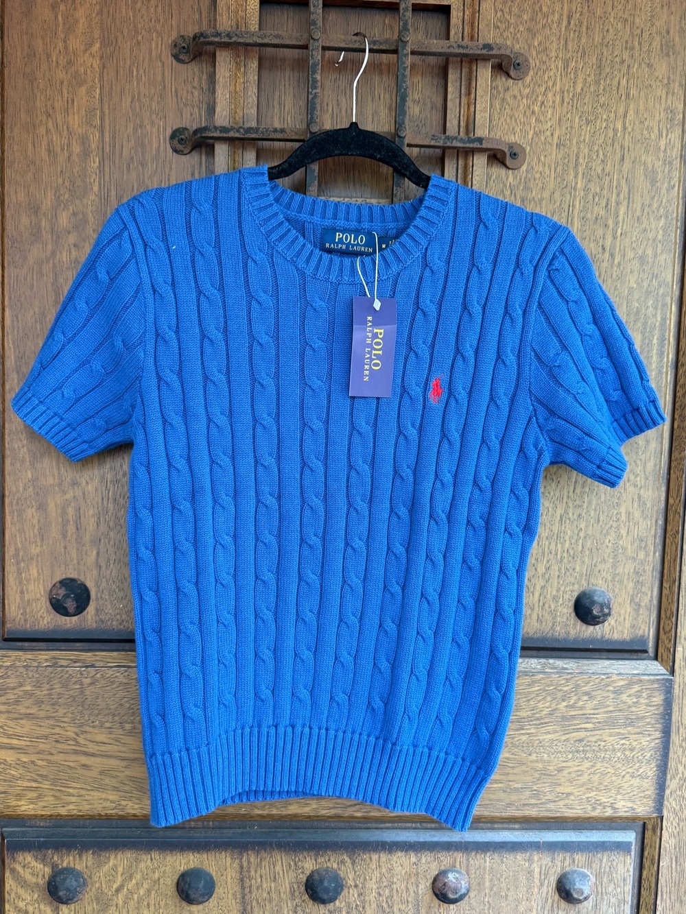Ralph Lauren Royal Blue Cable-Knit Crewneck Sweater Size S, M